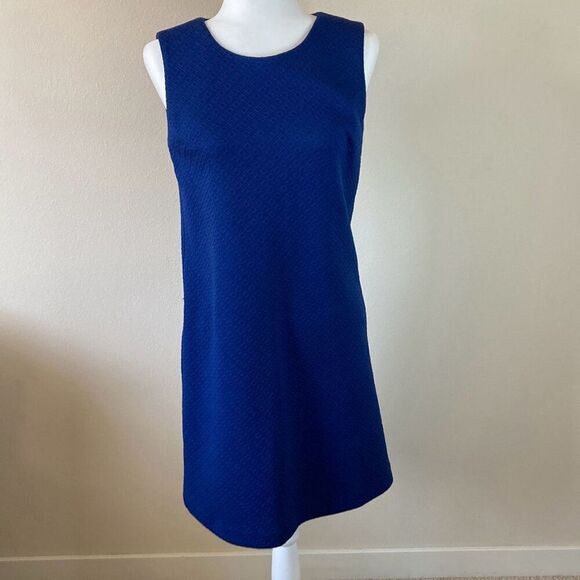 Tommy Hilfiger Sheath Dress with‎ Basketweave pattern Royal Blue Size 8 - Picture 1 of 10
